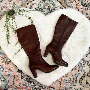 Le Chateau Knee High Brown Leather Boots